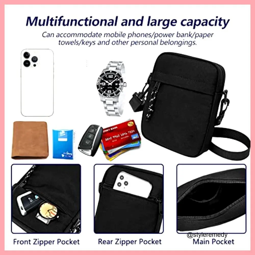 Water Resistant Mini Messenger Bag Crossbody Sling Fanny Pack